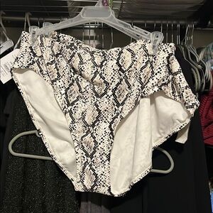 Time and Tru Black and White Snakeskin Bikini